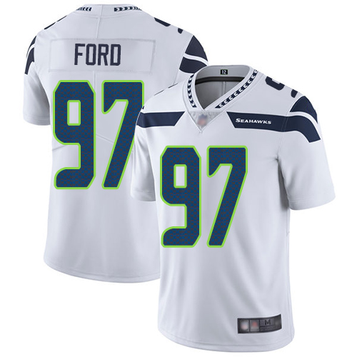 Seattle Seahawks Limited White Men Poona Ford Road Jersey NFL Football #97 Vapor Untouchable